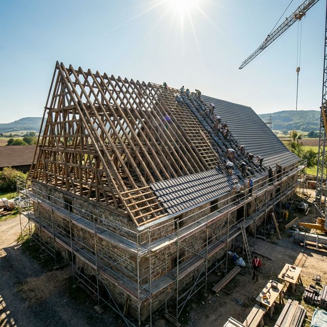 Probíhající rekonstrukce střechy